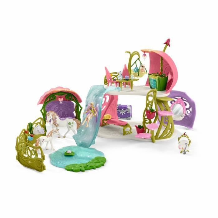 Playset Schleich Glittering flower house with unicorns, lake and stable Caballo Plástico