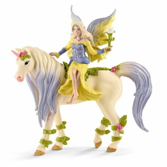 Figura de Acción Schleich  Fairy will be with the Flower Unicorn Moderno 1