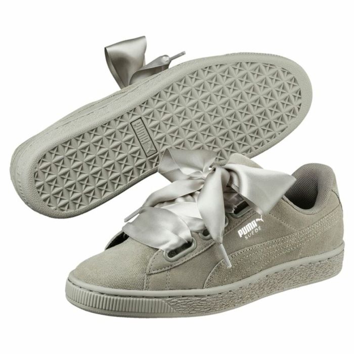 Zapatillas Deportivas Mujer Puma Suede Heart Pebble Gris 2