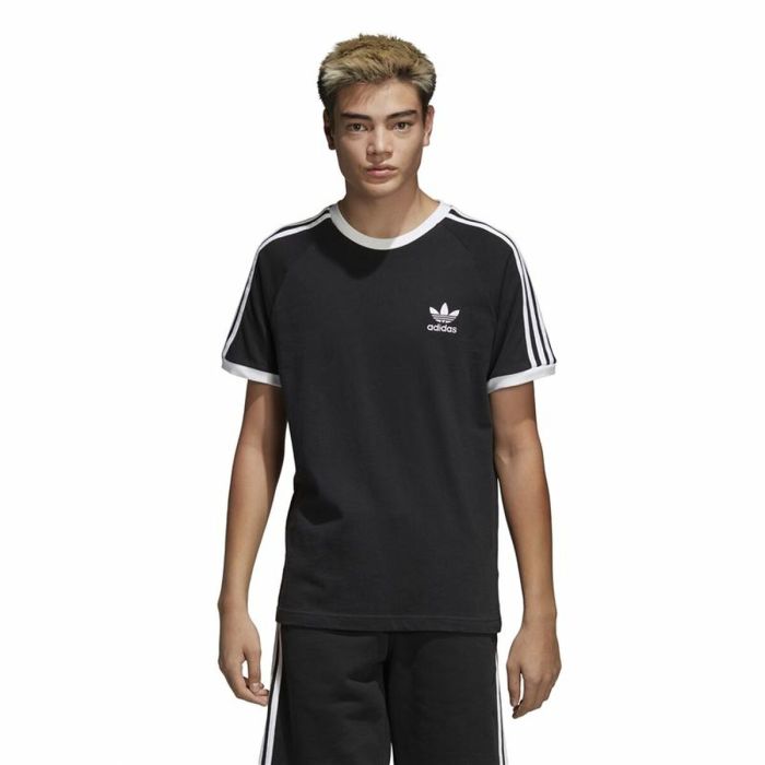 Camiseta de Manga Corta Hombre Adidas 3 stripes Negro 7