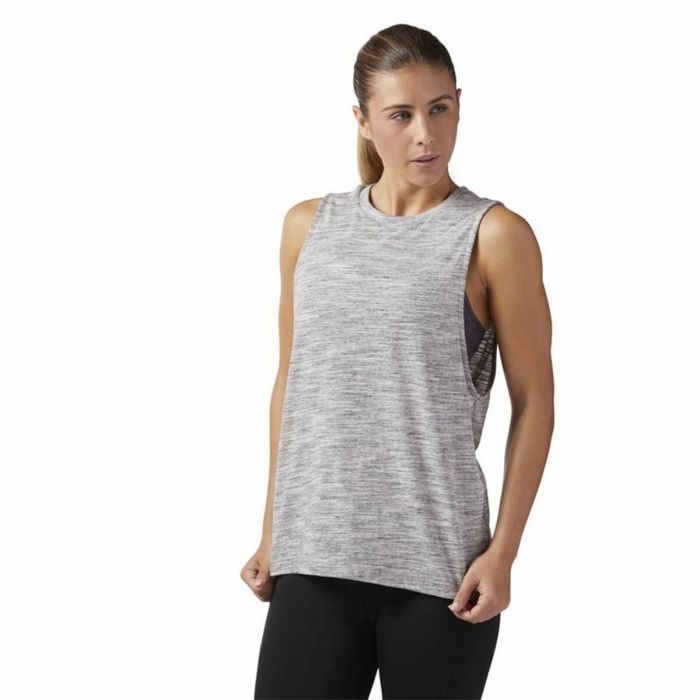 Camiseta de Tirantes Mujer Reebok Marble Muscle Gris claro 5