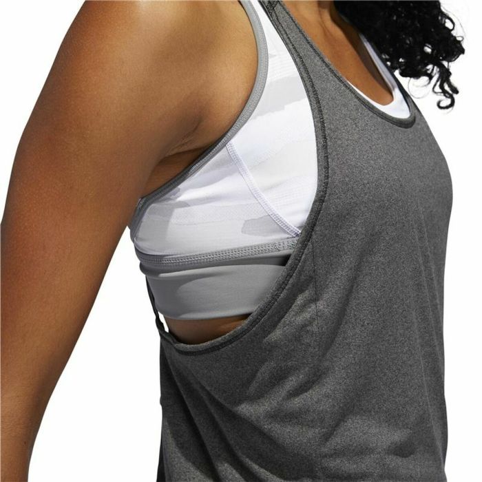 Camiseta para Mujer sin Mangas Adidas 3 Stripes Tank Gris oscuro 11