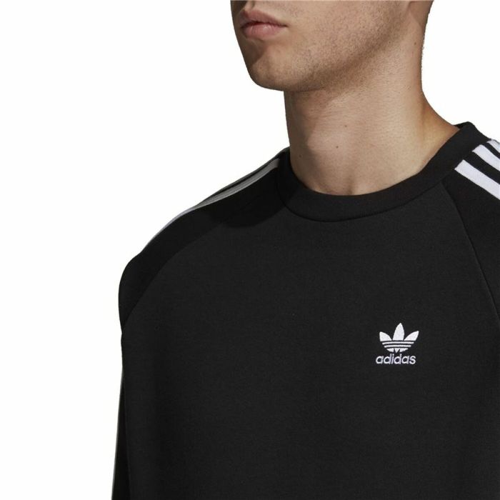 Sudadera sin Capucha Hombre Adidas 3 Stripes Negro 5