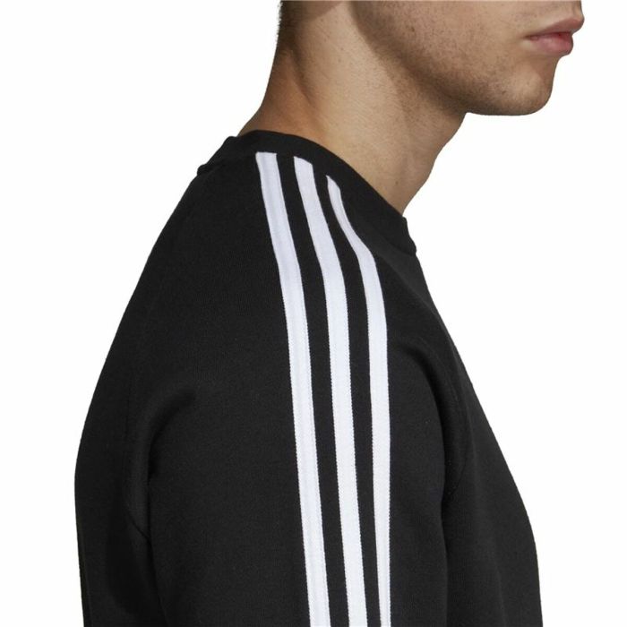 Sudadera sin Capucha Hombre Adidas 3 Stripes Negro 4