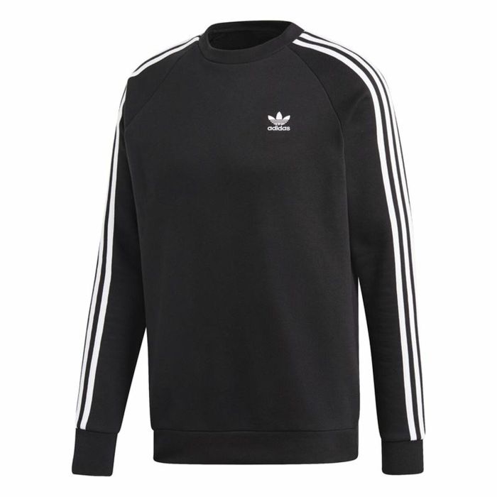 Sudadera sin Capucha Hombre Adidas 3 Stripes Negro 2