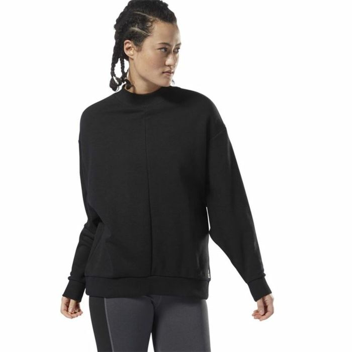 Sudadera sin Capucha Mujer Reebok Supply Crew Negro 6