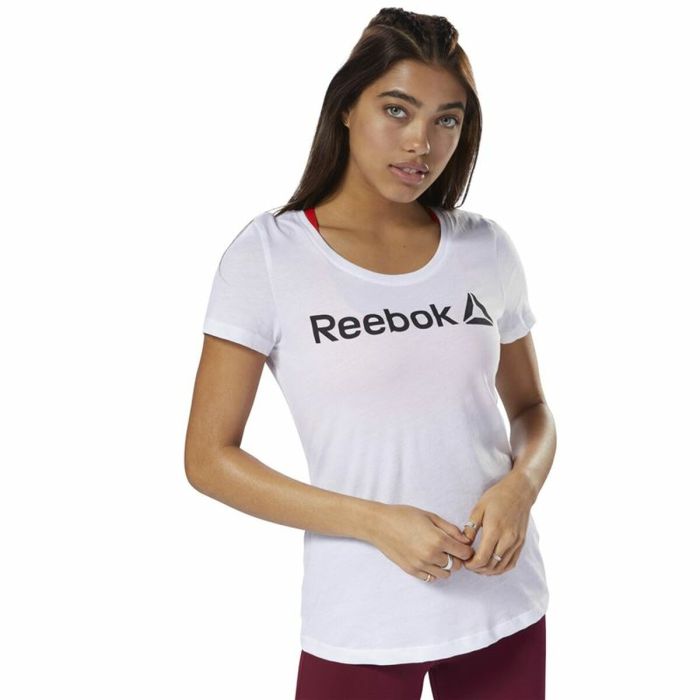 Camiseta de Manga Corta Mujer Reebok Scoop Neck Blanco 6