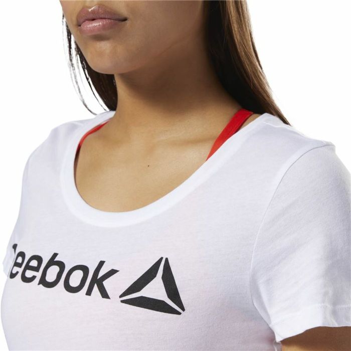 Camiseta de Manga Corta Mujer Reebok Scoop Neck Blanco 1
