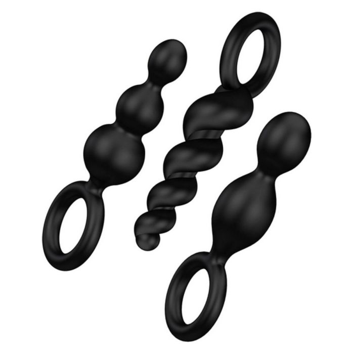 Set Erótico Plug Anal Negro Satisfyer Booty Call Silicona