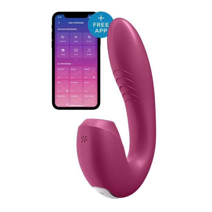 Vibrador Doble Estimulación  Supernova Insertable Satisfyer Sunray Rojo Fucsia 1