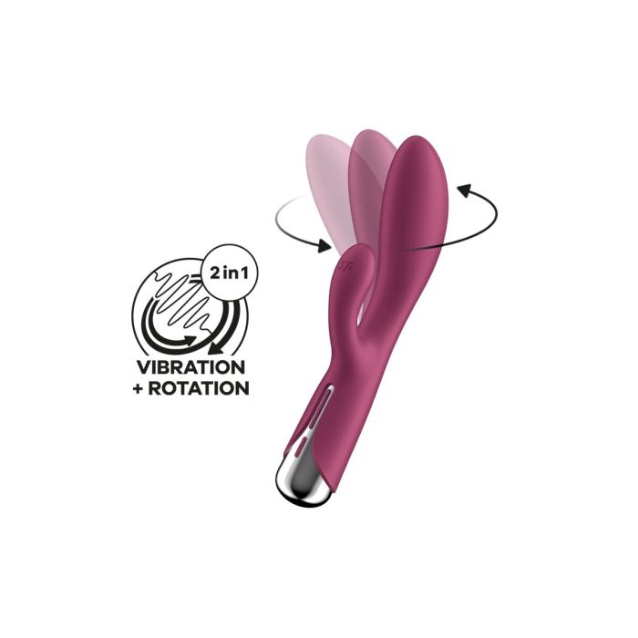 Vibrador Doble Estimulación Satisfyer Spinning Rabbit 1 Rojo 5