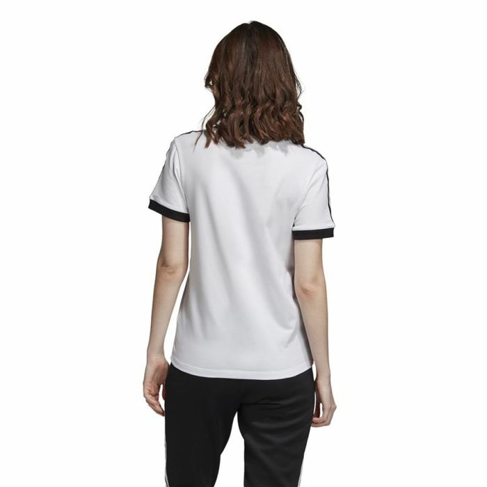 Camiseta de Manga Corta Mujer Adidas 3 stripes Blanco 8