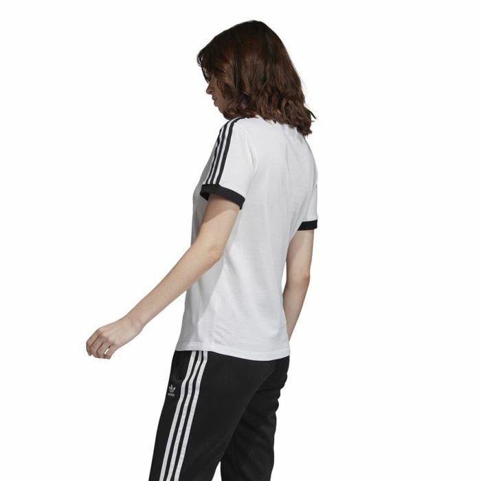 Camiseta de Manga Corta Mujer Adidas 3 stripes Blanco 7