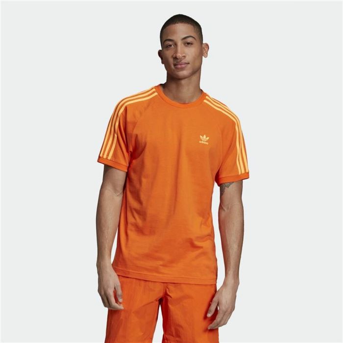 Camiseta de Manga Corta Hombre Adidas 3 Stripes Naranja 1