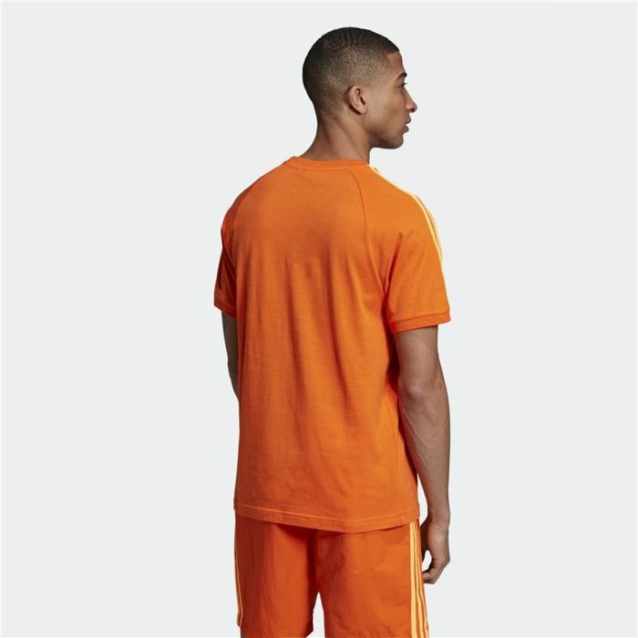 Camiseta de Manga Corta Hombre Adidas 3 Stripes Naranja 5