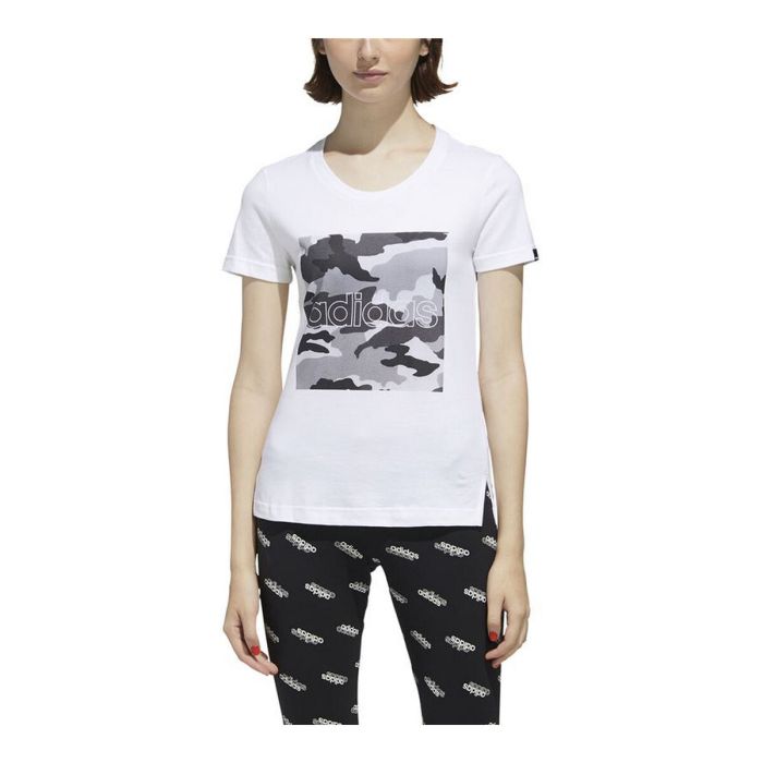 Camiseta de Manga Corta Mujer Adidas Boxed Camo Blanco 7