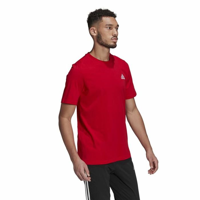 Camiseta de Manga Corta Hombre Adidas Essential Logo Rojo 3