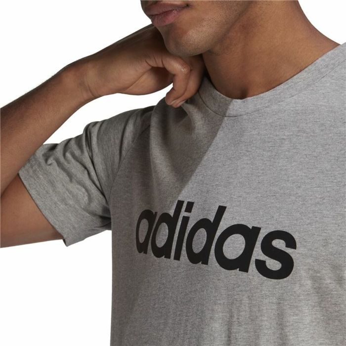 Camiseta de Manga Corta Hombre Adidas Embroidered Linear Logo Gris Hombre 1