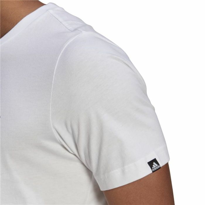 Camiseta de Manga Corta Hombre Adidas Brushstroke Logo Blanco 1