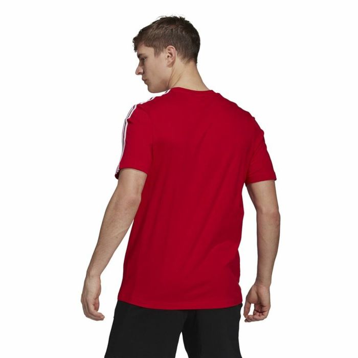 Camiseta Adidas  Essentials 3 bandas Rojo 4
