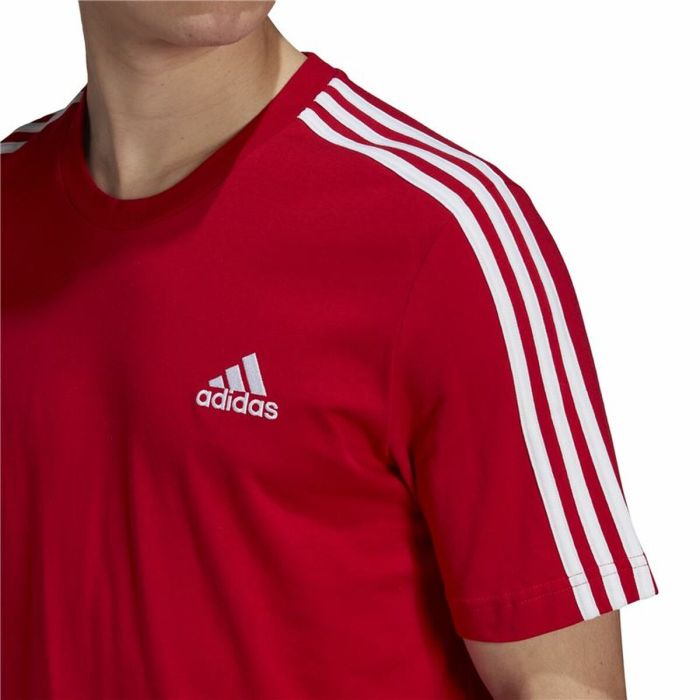 Camiseta Adidas  Essentials 3 bandas Rojo 3