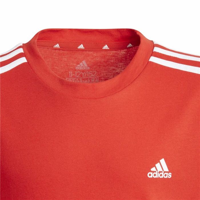 Camiseta de Manga Corta Adidas Essentials 3 Bandas Rojo 2