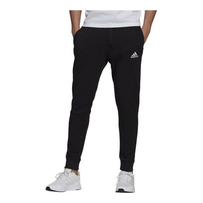 Pantalón Largo Deportivo Adidas Essentials Fleece Regular Fit Negro Hombre 4