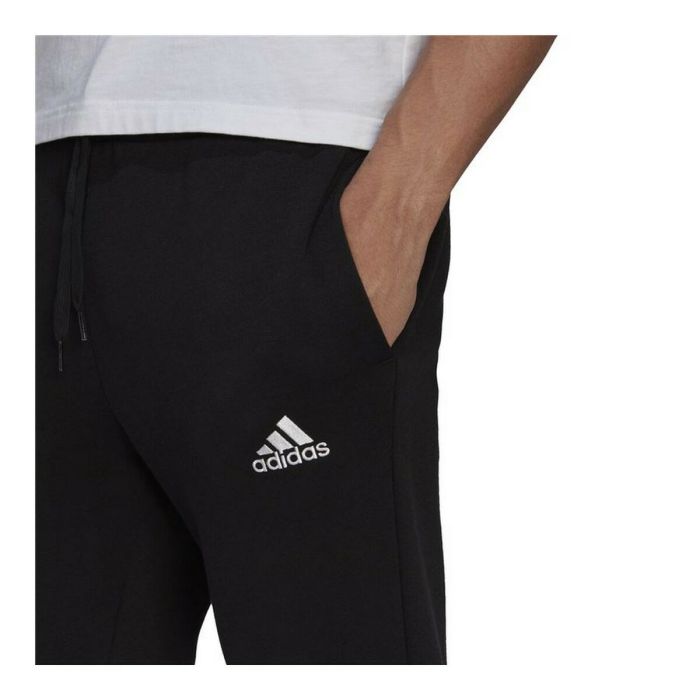 Pantalón Largo Deportivo Adidas Essentials Fleece Regular Fit Negro Hombre 2