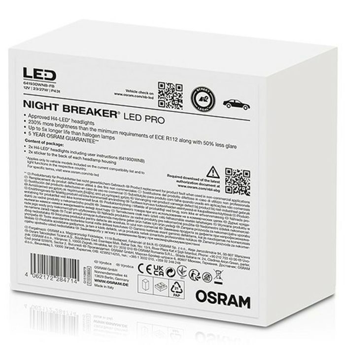 Bombilla para Automóvil Osram Nightbreaker H4 12 V LED 3