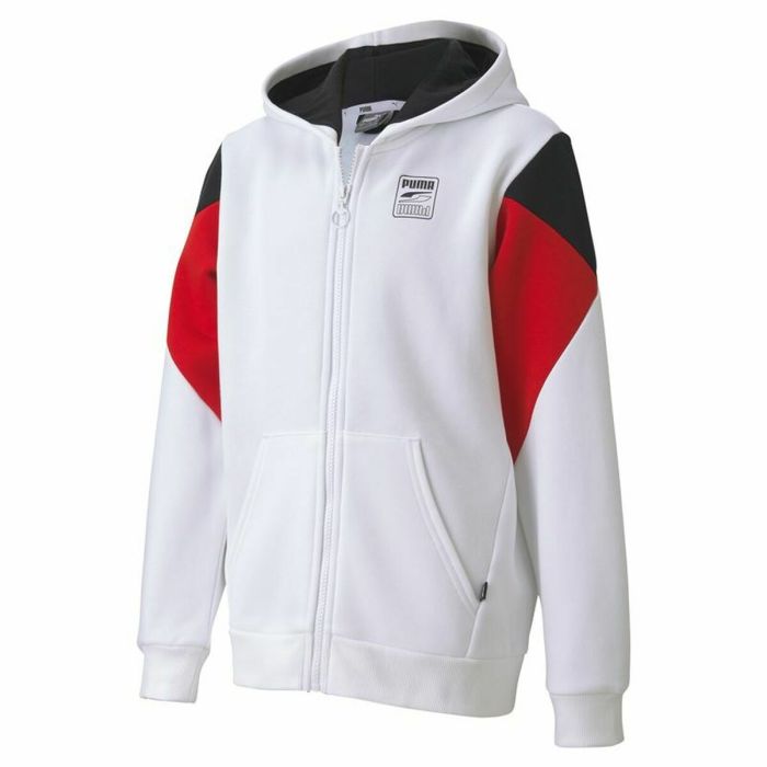 Chaqueta Deportiva para Niños Rebel Puma Block Full-Zip Hoodie Blanco