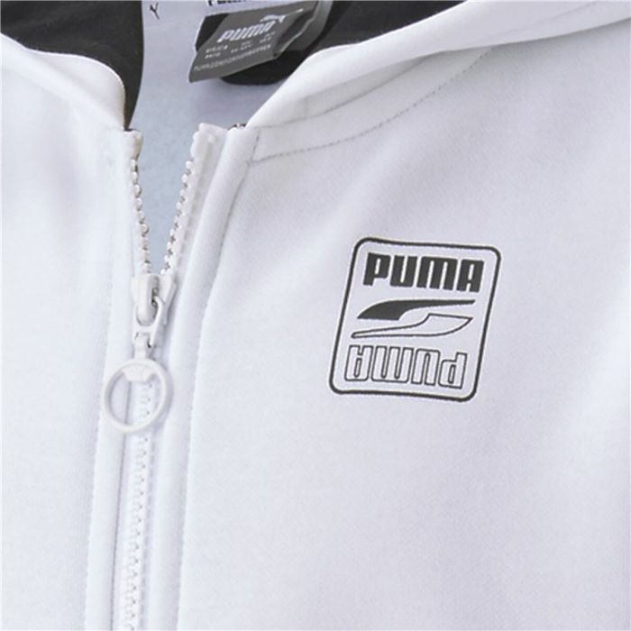 Chaqueta Deportiva para Niños Rebel Puma Block Full-Zip Hoodie  Blanco 4