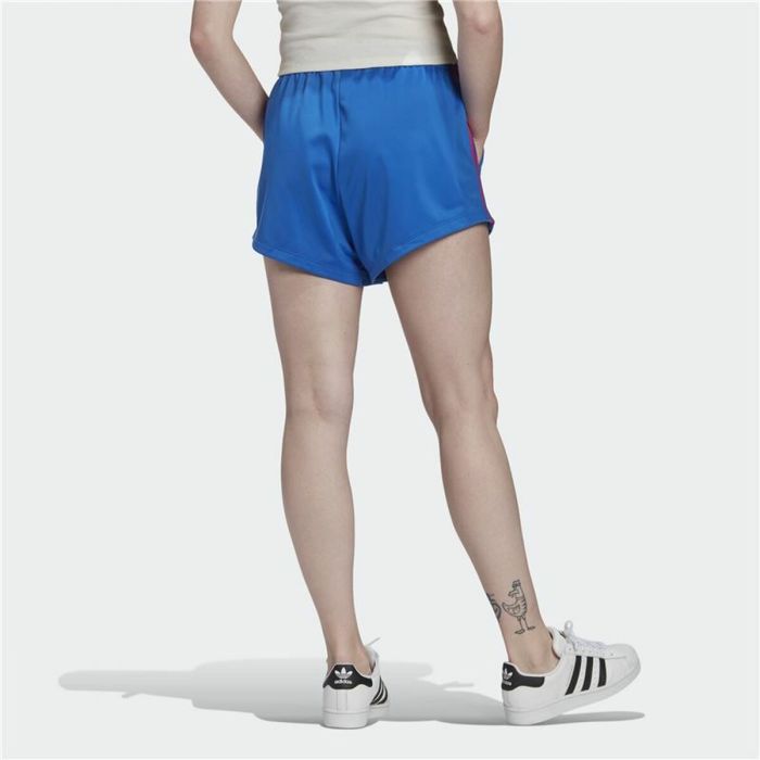 Pantalones Cortos Deportivos para Mujer Adidas Originals Adicolor 3D Trefoil Azul 4