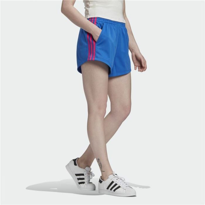Pantalones Cortos Deportivos para Mujer Adidas Originals Adicolor 3D Trefoil Azul 6