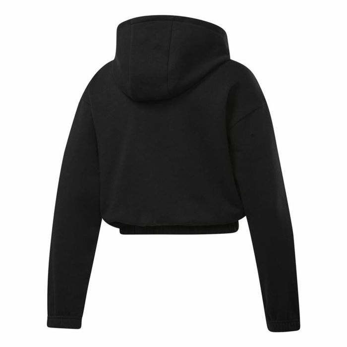 Sudadera con Capucha Mujer Reebok Sportswear Cropped Negro 6