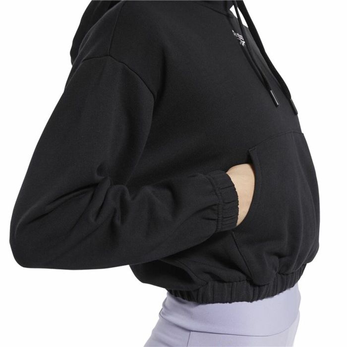 Sudadera con Capucha Mujer Reebok Sportswear Cropped Negro 2