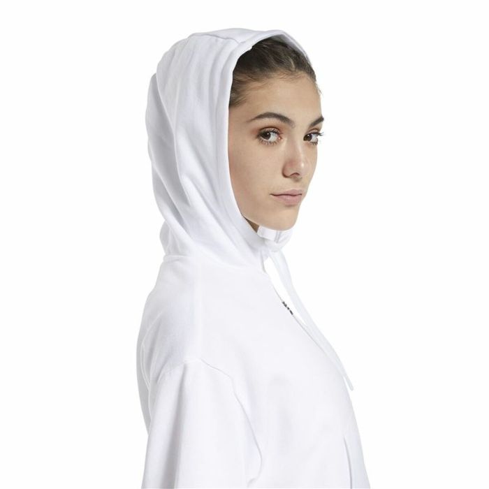 Sudadera con Capucha Mujer Reebok Sportswear Cropped Blanco 1