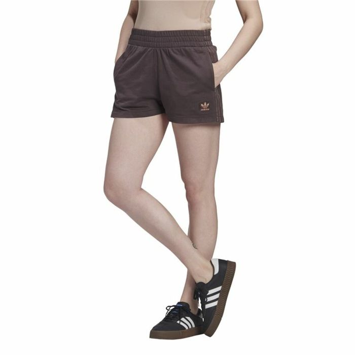 Pantalones Cortos Deportivos para Mujer Adidas Originals 3 stripes Marrón 1