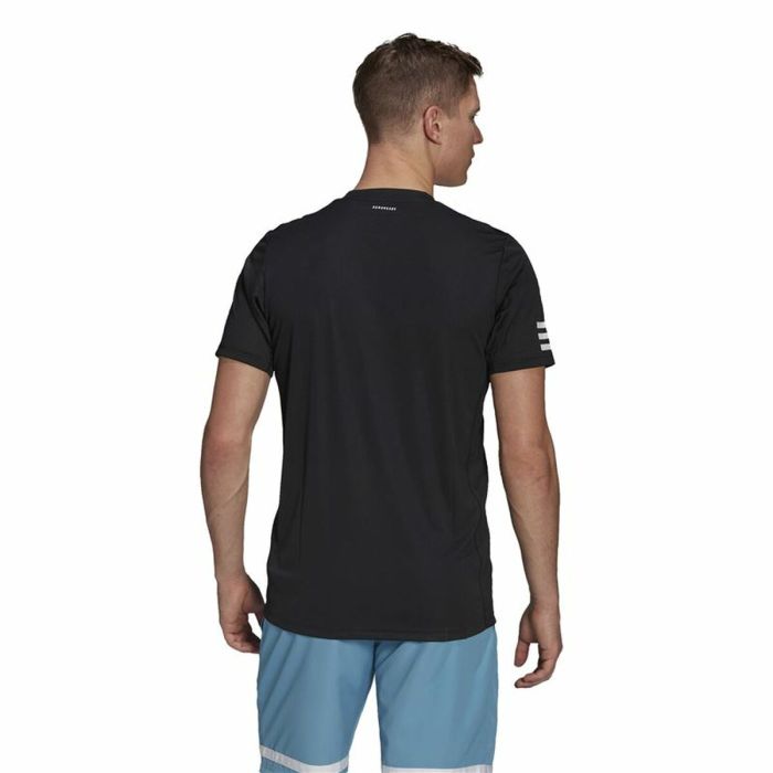 Camiseta de Manga Corta Hombre Adidas Club Tennis 3 Stripes Negro 4