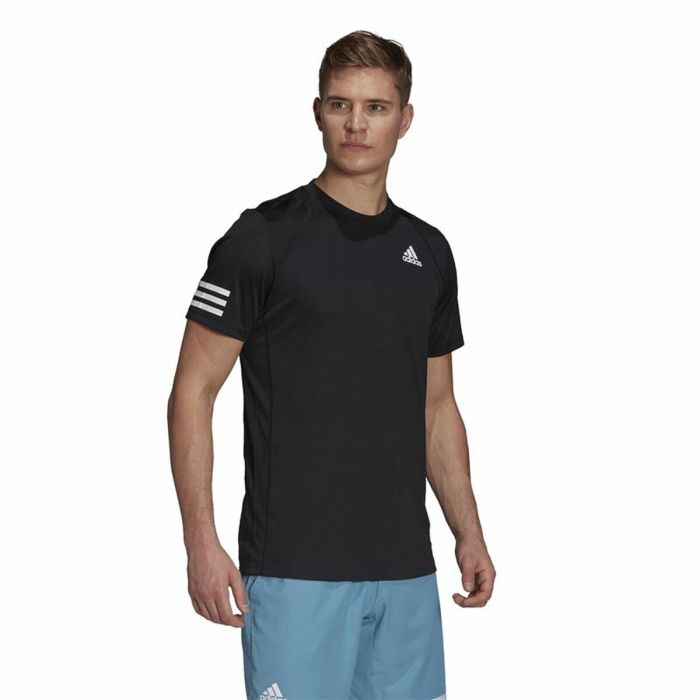 Camiseta de Manga Corta Hombre Adidas Club Tennis 3 Stripes Negro 3