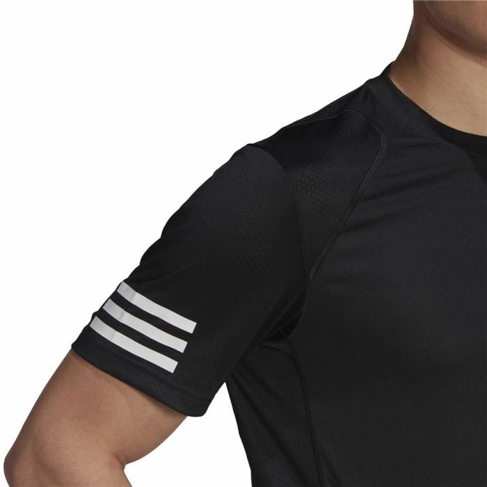 Camiseta de Manga Corta Hombre Adidas Club Tennis 3 Stripes Negro 2