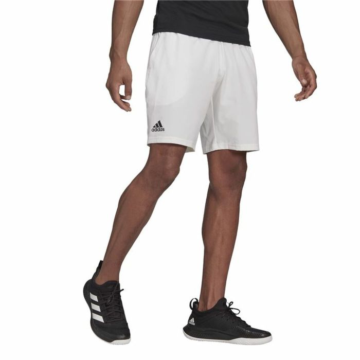 Pantalones Cortos Deportivos para Hombre Adidas Club Stetch Blanco 5
