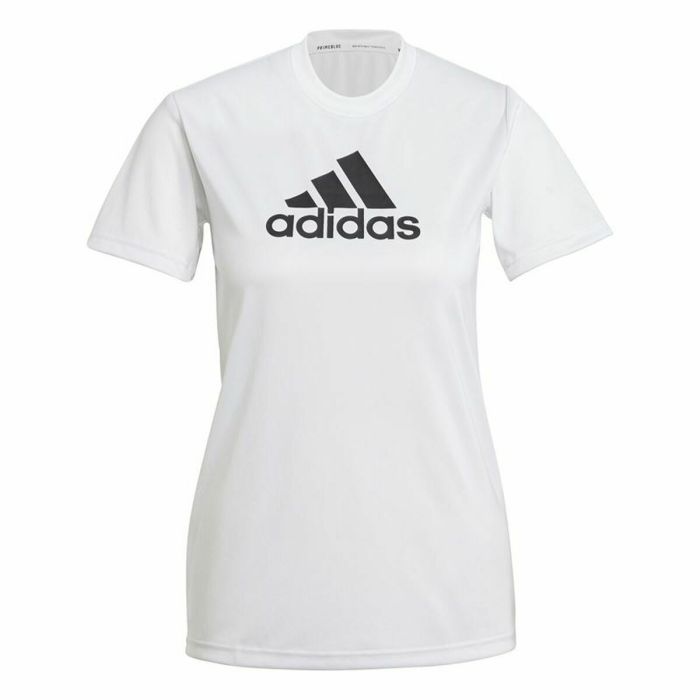 Camiseta de Manga Corta Mujer Adidas Primeblue D2M Logo Sport Blanco