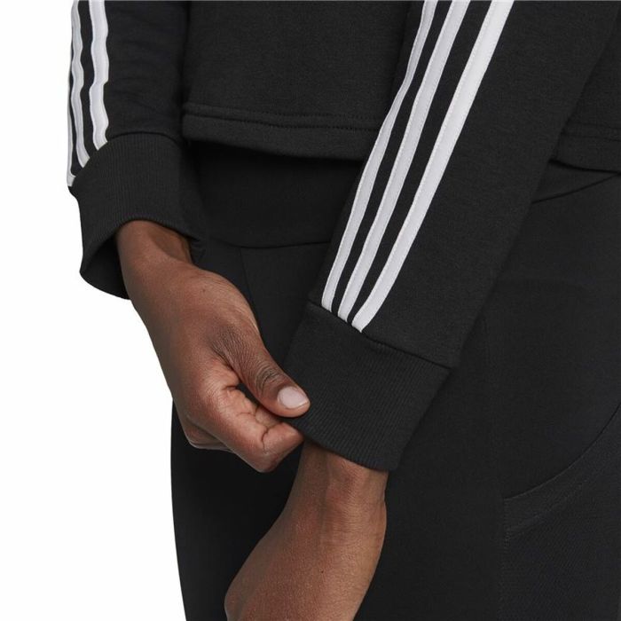 Sudadera con Capucha Mujer Adidas Essentials 3 Stripes Negro 1