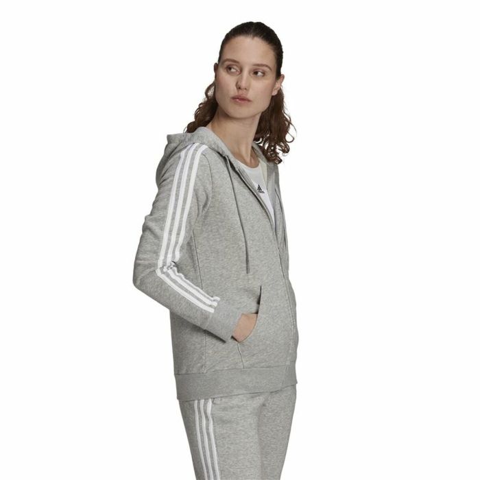 Sudadera con Capucha Mujer Adidas Essentials French Terry Gris 3