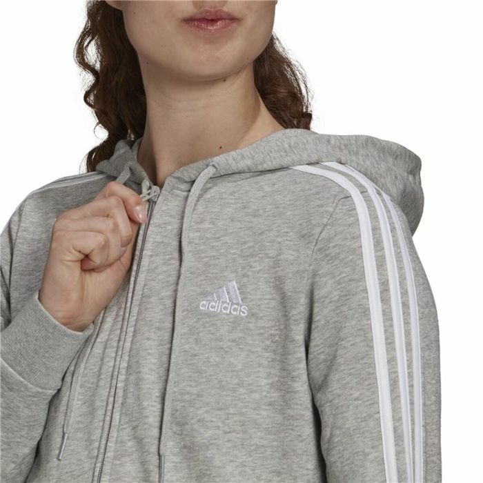 Sudadera con Capucha Mujer Adidas Essentials French Terry Gris 2