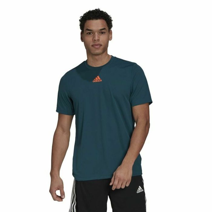 Camiseta de Manga Corta Hombre Adidas Sportphoria Aeroready Cian 1