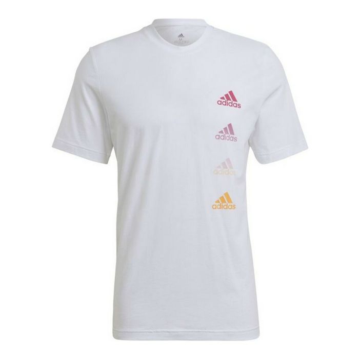 Camiseta de Manga Corta Hombre Adidas Essentials Gradient Blanco Camiseta de Manga Corta Hombre Adidas Essentials Gradient Blanco