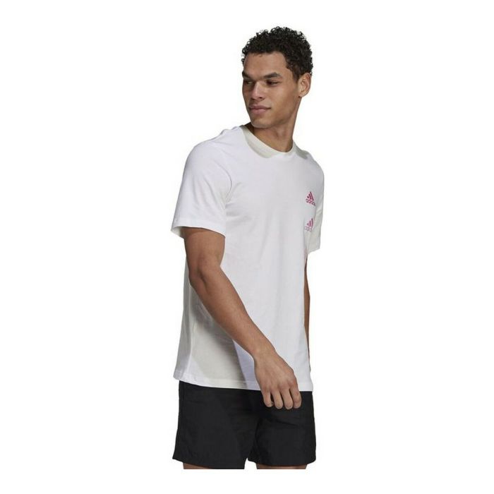 Camiseta de Manga Corta Hombre Adidas Essentials Gradient Blanco 4