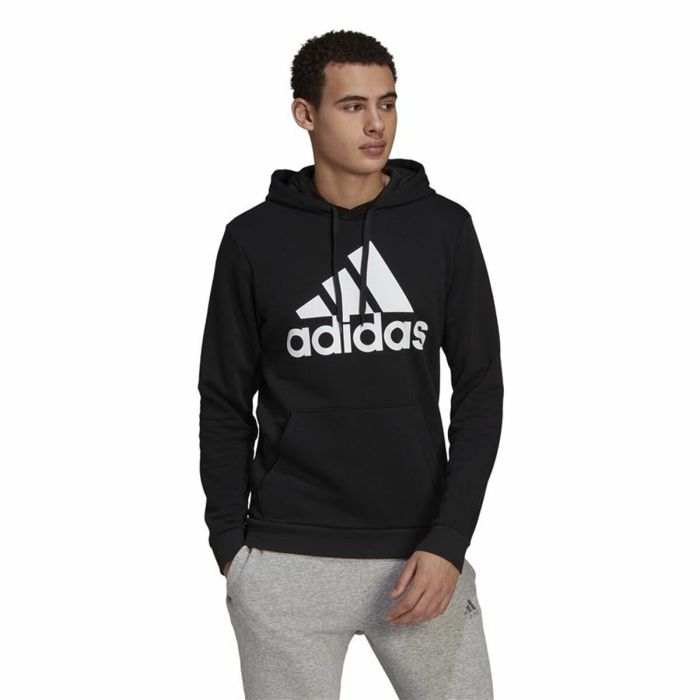 Sudadera con Capucha Hombre Adidas Essentials Fleece Big Logo Negro 6