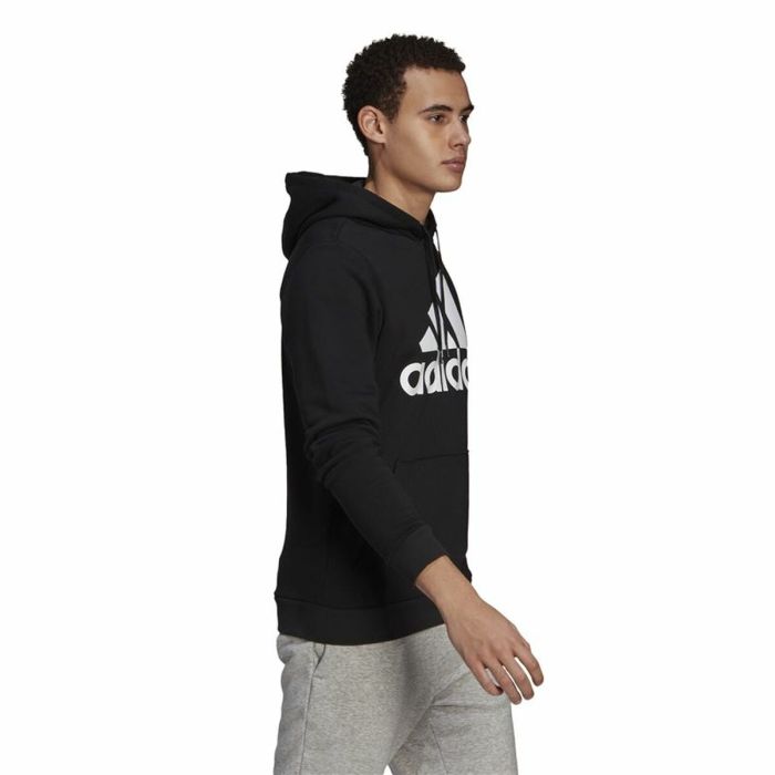Sudadera con Capucha Hombre Adidas Essentials Fleece Big Logo Negro 4